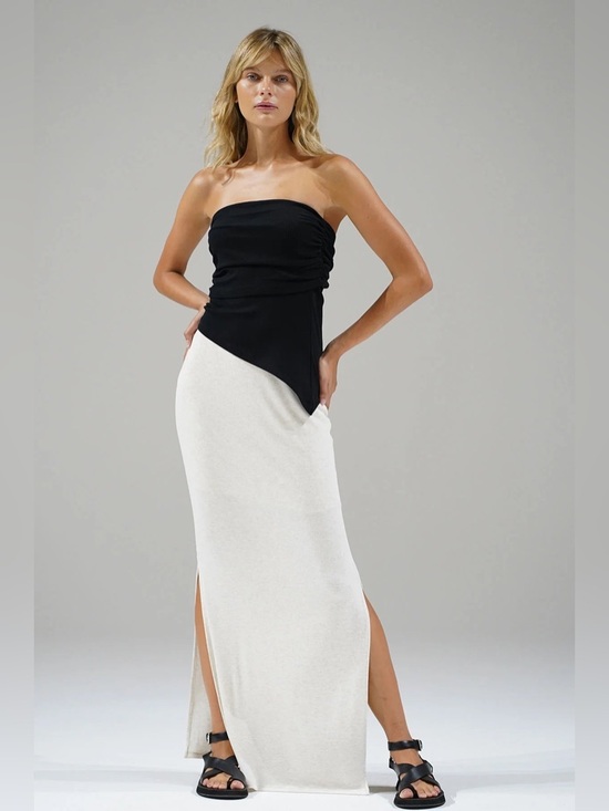 LNA Tops - LNA Black Ribbed Foldover Bandeau Top | Extra Small | Made in USA